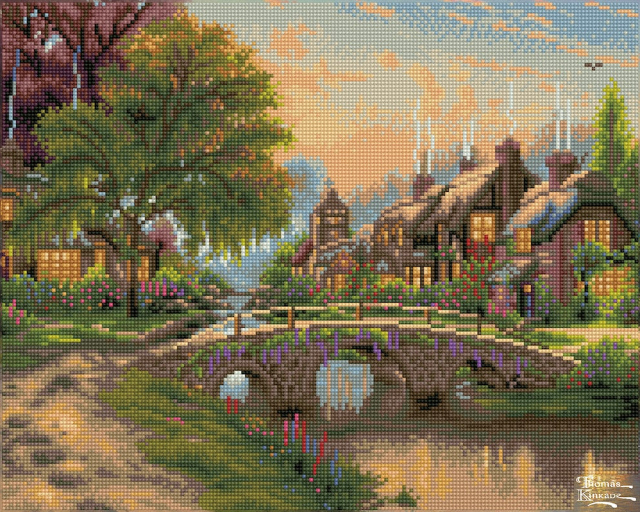Diamond Dotz Cobblestone Bridge - Thomas Kinkade